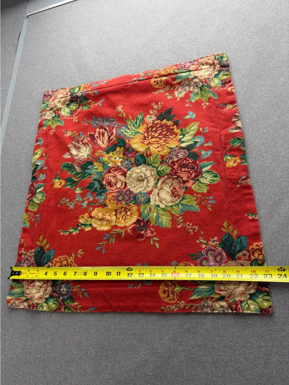 RARE Ralph Lauren Red Floral Aylesbury Queen Bedskirt & Matching Pillowcase